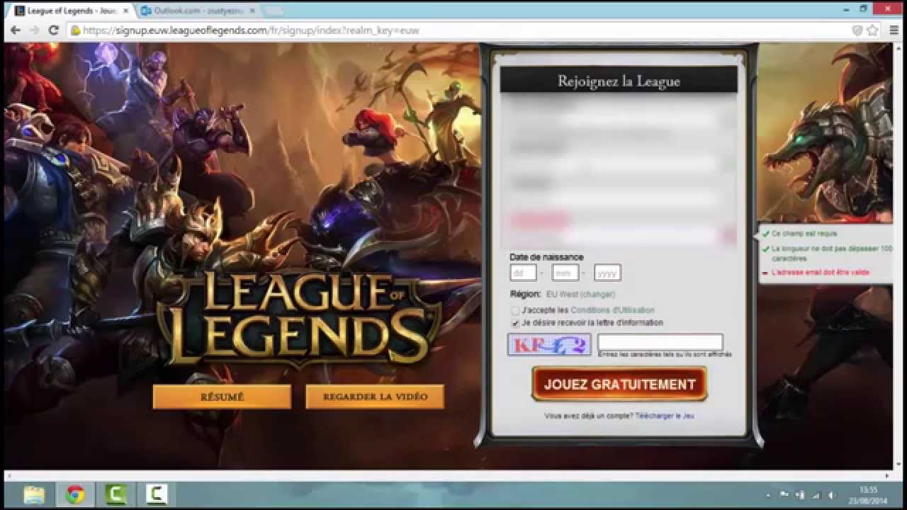 Tuto Créer un compte League of Legends + L'installation YouTube