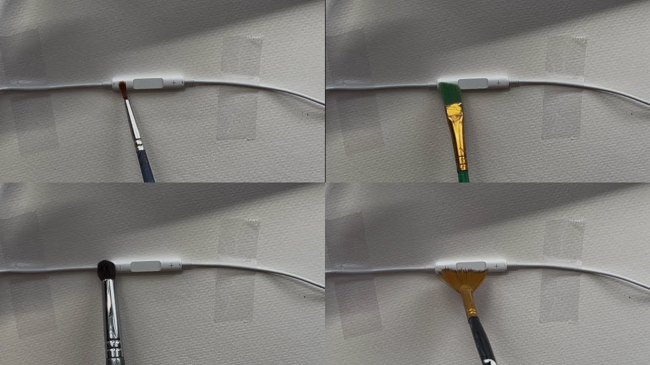 asmr 4 different brushes on mic 