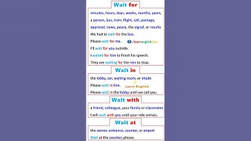 Wait + Prepositions | Basic Verbs | English Grammar