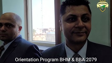 Orientation Program BHM & BBA 2079