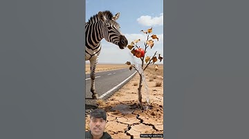 The Zebra saved the apple tree from drying up by watering it 😭 #ai #save #tree