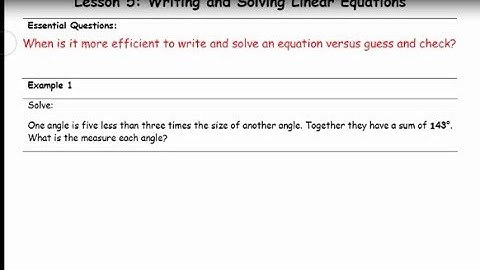 G8M4 Lesson 6 on Solutions of a Linear Equation