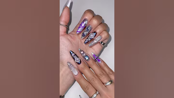 KPop Demon Hunter Rumi Nails 💜🩶