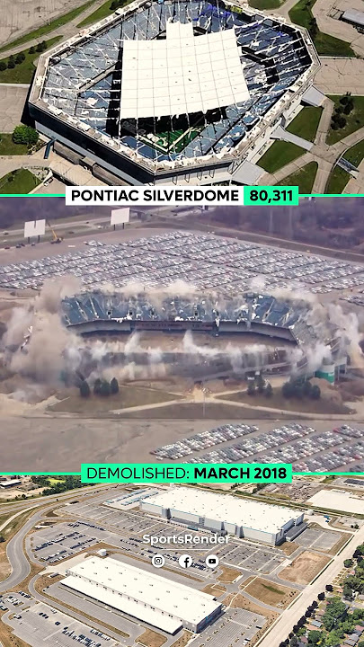 Implosion of the Pontiac Silverdome (2017) #football #stadium #demolition #shorts