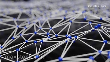 Polygonal mesh background with connected dots and lines - Loop 3d render.