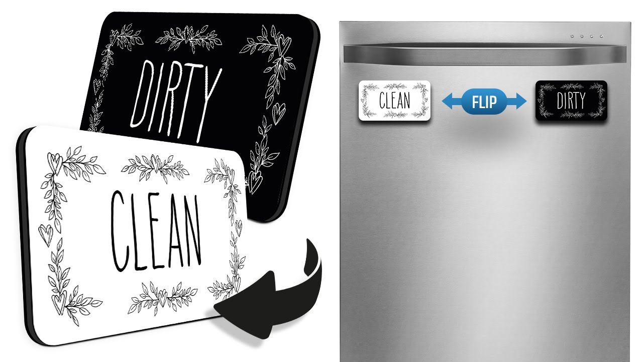 Cute Dishwasher Magnet Clean/Dirty Sign for Your Kitchen | Classic ...