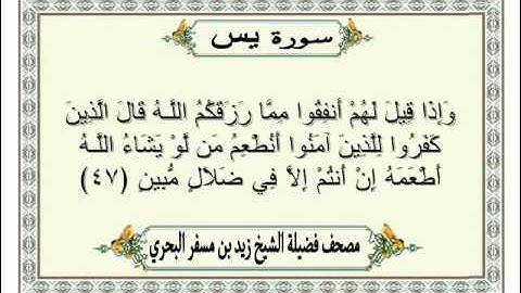 الشيخ زيد البحري  Quran  سورة يّس