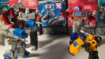 Transformers Stop Motion Earthrise Optimus Prime and Bumblebee vs Earthrise Megatron and Starscream