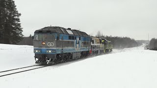 Тепловоз ТЭП70-0229+Азербайджанский ЧМЭ3т-6413+ТЭМ2-5609 / TEP70-0229+CME3t-6413+TEM2-5609