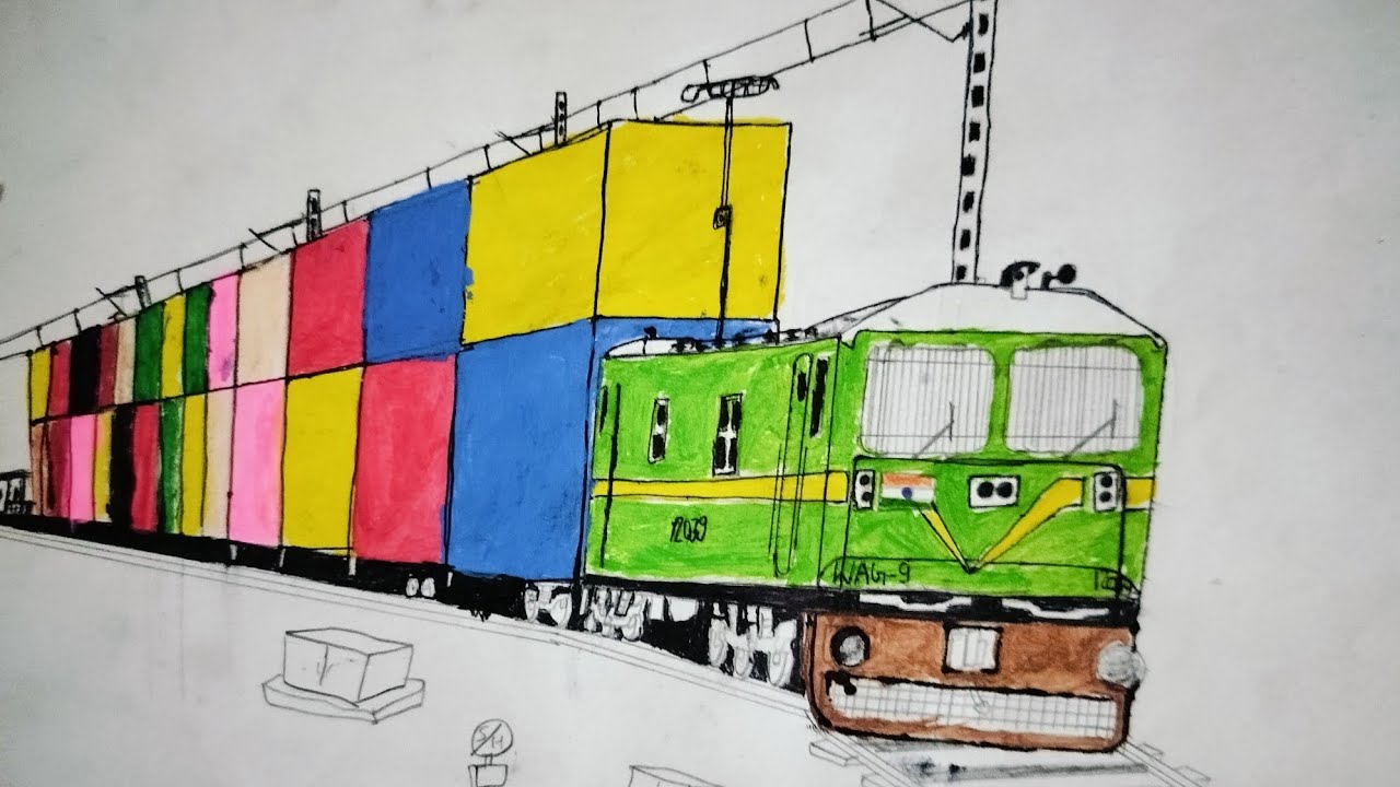 Train Ka Chitra Kaise Banyaen How To make Train Drawing 