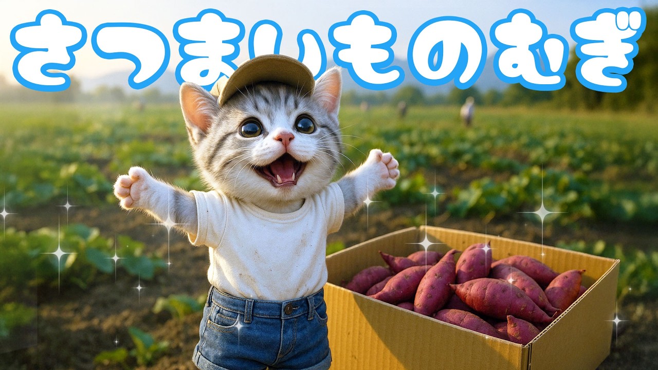 社畜ねこのむぎ】さつまいも掘り体験を楽しんだむぎの1日に密着