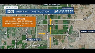 Weekend freeway construction happening around the Valley