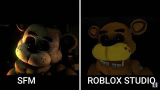 FNAF STAY CALM COMPARISON SFM ROBLOX STUDIo