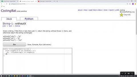 String-1 (withoutX) Java Solution || Codingbat.com