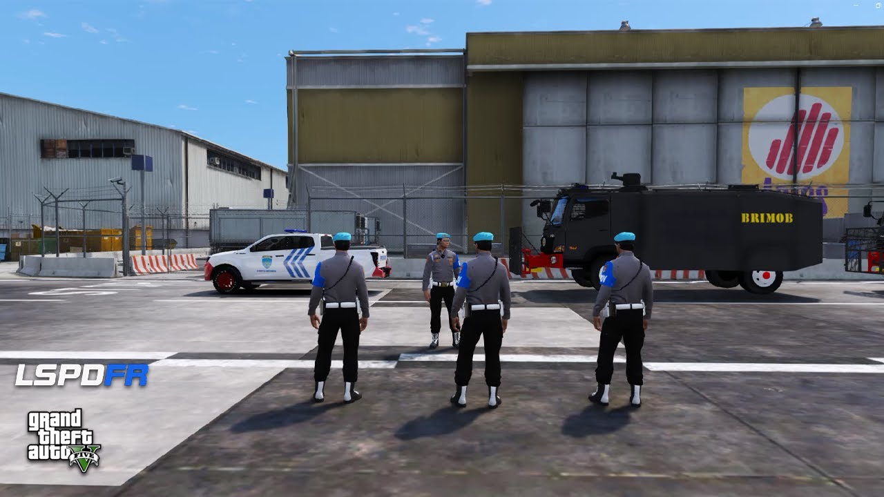 Pengawalan Unit Water Cannon Brimob Terbaru di GTA 5 [1/2]