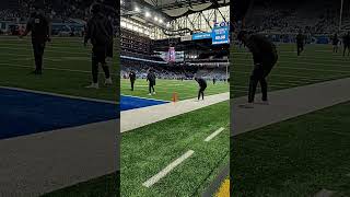 Pregame sideline at Ford Field