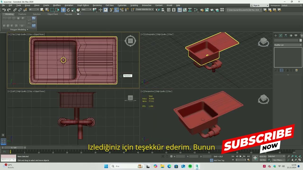 3Ds Max basit evye modelleme (Türkçe anlatım)