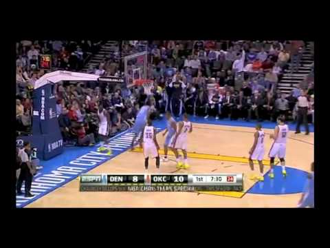 Dunk of the Night: Nene Goes Coast-to-Coast for the One-Handed Thunder Dunk