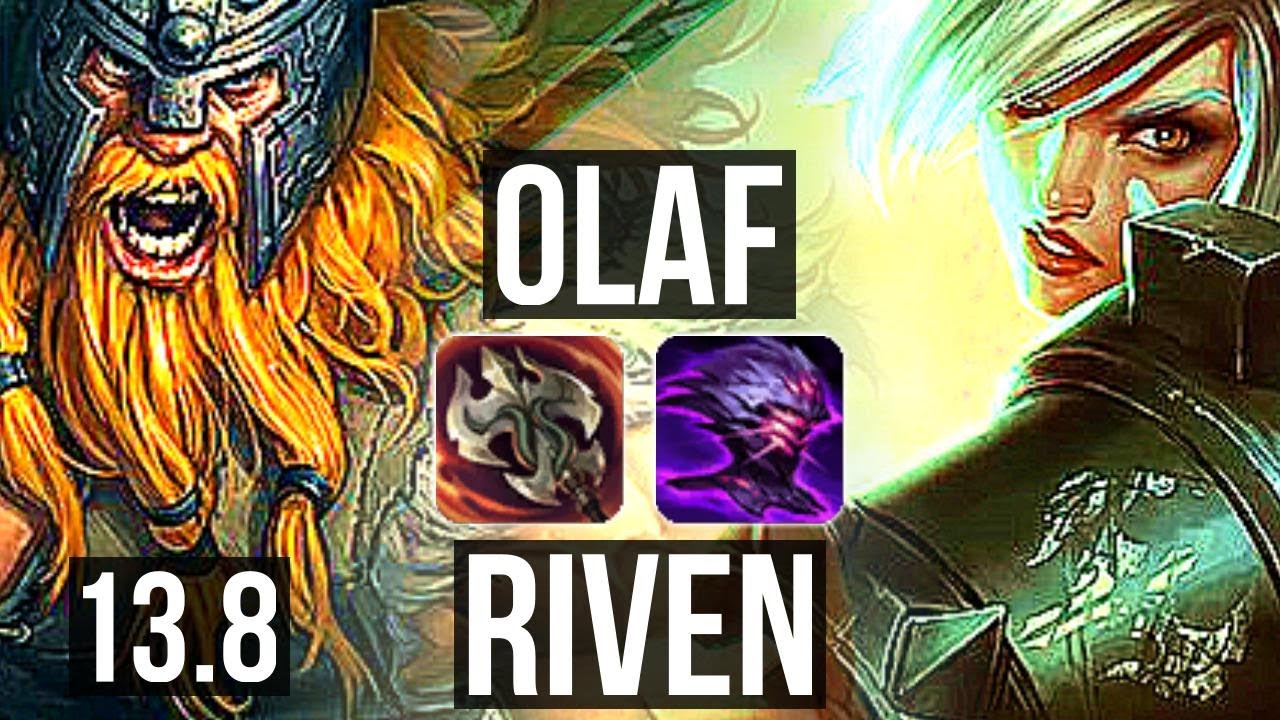 OLAF vs RIVEN (TOP) | 66% winrate, 1/1/4 | KR Grandmaster | 13.8