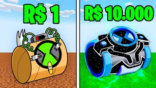 OMNITRIX de R$1 VS R$10.000 no Minecraft BEN 10! (qual o melhor?)