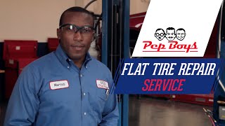 Flat Tire Repair Pep Boys Youtube