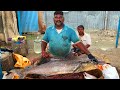 $ 92/ 6800 Rs, 20 Kg Giant Cobia Fish Cutting| Fish Cutting Cost 450 Rs