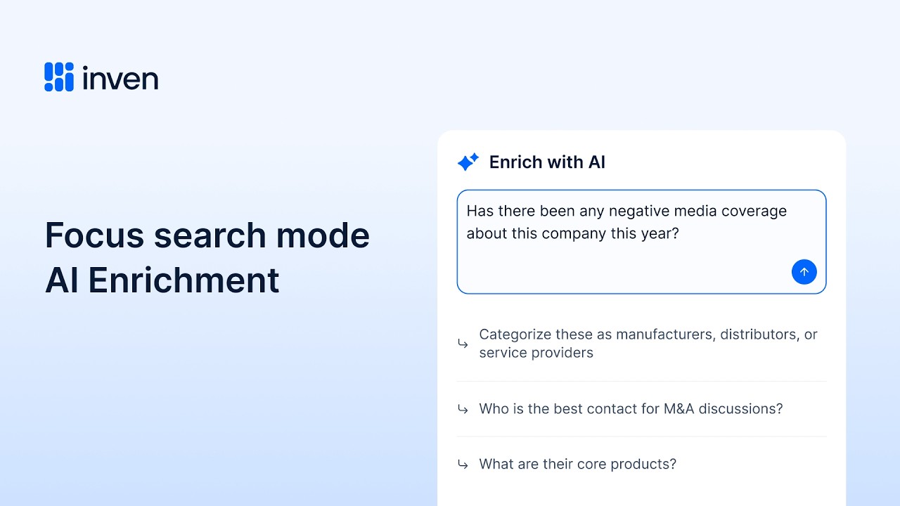 Inven tips: Focus search mode & AI Enrichment