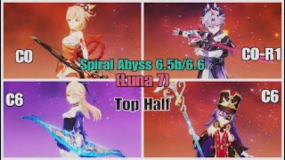[Top Half] Yoimiya Overload | NEW Spiral Abyss 6.5b/6.6 (Luna 7) | Genshin Impact