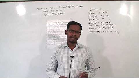 Class: Eight Subject: English (Class No-17) Topic: Paragraph