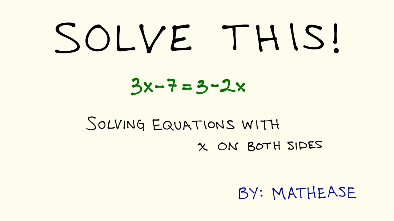 how to solve a x problem