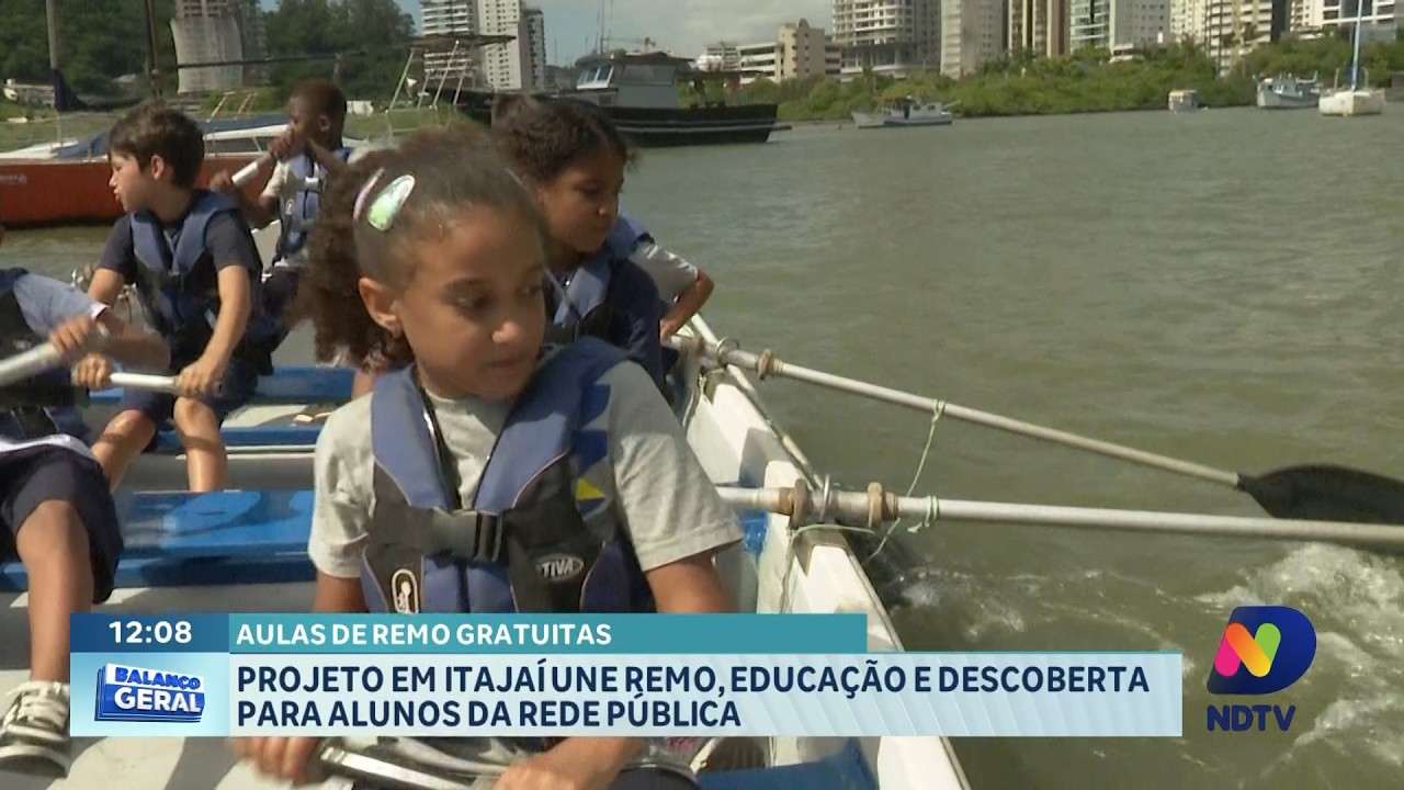 Projeto em Itajaí une remo e educação para alunos da rede pública