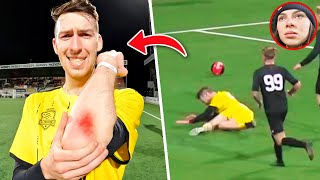 Harde Val Tijdens Voetbalwedstrijd Creators Fc Vlog