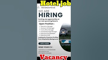 Hotel job vacancy #jobsearch #shorts