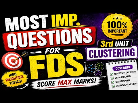 FDS 3rd unit Clustering Most imp questions