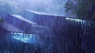 Listen & Sleep Immediately with Heavy Downpour Rain Massive Thunder Sounds in Rainforest at Night