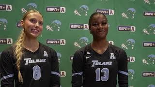 Volleyball Postgame: Ava Derbes & Lauryn Mack