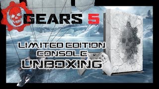 Gears 5 Limited Edition Xbox One X Console Unboxing (WITH Power/Eject sounds)
