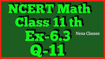 Class 11th,Ex-6.3,Q 11 ( Linear Inequalities ) Maths CBSE NCERT