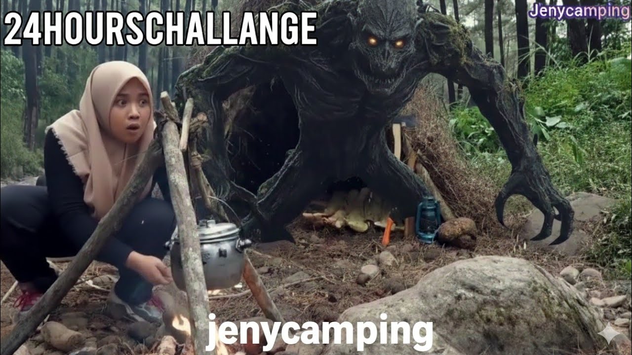 Bushcraft Girl: Building a Dry| Season Survival Shelter |Nature Sounds 24 hours stay in safe camping