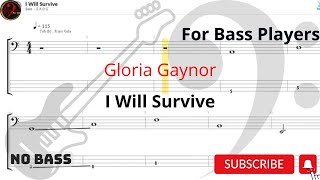 Video thumbnail of "Gloria Gaynor   I Will Survive (Play Along Tabs) (Bass Cover)"