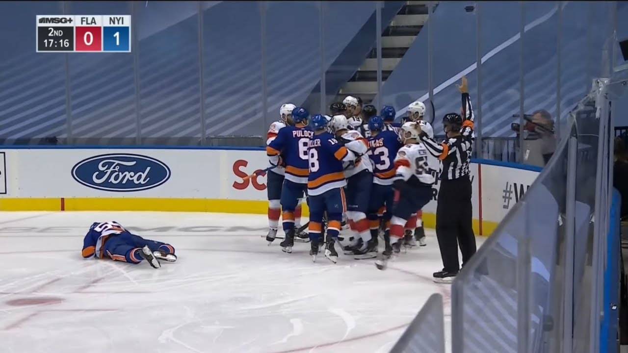 Jacob Trouba Dazed After Huge Hit By Matt Martin 