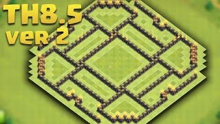 Town Hall 8.5 (TH8.5 Version 2) Farming/Hybrid Base: Queen, AD, Storages, Teslas, Traps, Walls 2016