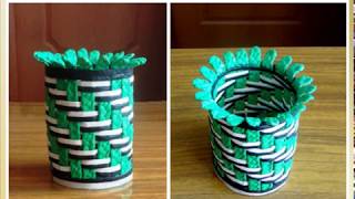 Плетение из бумажных трубочек способом Художественной штопки - Урок 15 / Paper tube weaving