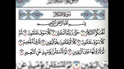 سورة التكاثر  مكرره فارس عباد
