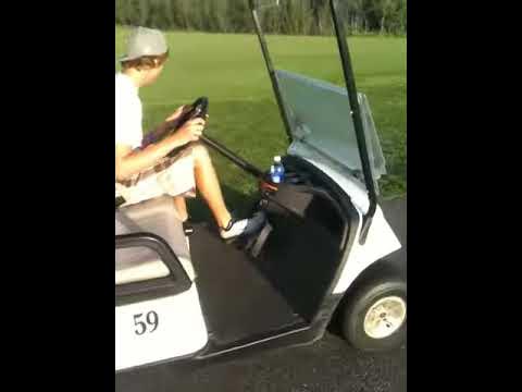Supped up golf cart brake squeal - YouTube