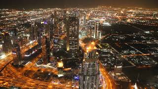 Вид на ночной Дубай с Бурдж-Халифа