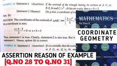 RD SHARMA CLASS 10 COORDINATE GEOMETRY ASSERTION-REASON OF EXAMPLE MATH FEAR | CHAPTER 6 | CBSE