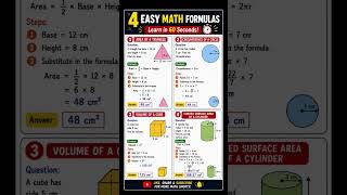 Learn 4 Important Math Formulas Quickly | Class 6-10 Maths
