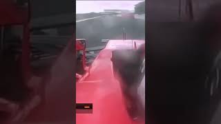 Vettel checking rainfall & overtakes Kimi Raikkonen Silverstone 2015