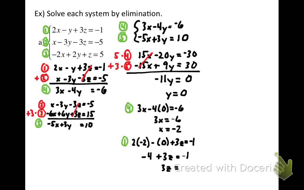 Solve a 3 Variable System by Elimination - YouTube